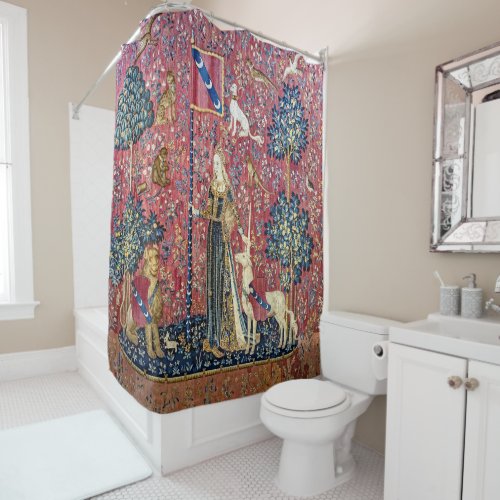 The Lady and the Unicorn Touch Shower Curtain