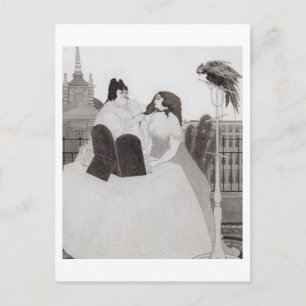 The Lady at the Dressing Table (ink and wash) Postcard