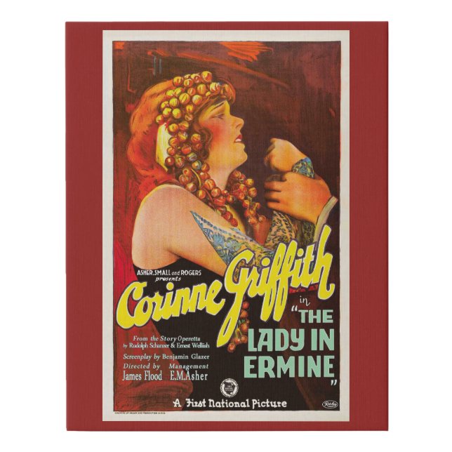 The Lady in Ermine Faux Wrapped Canvas Print (Front)