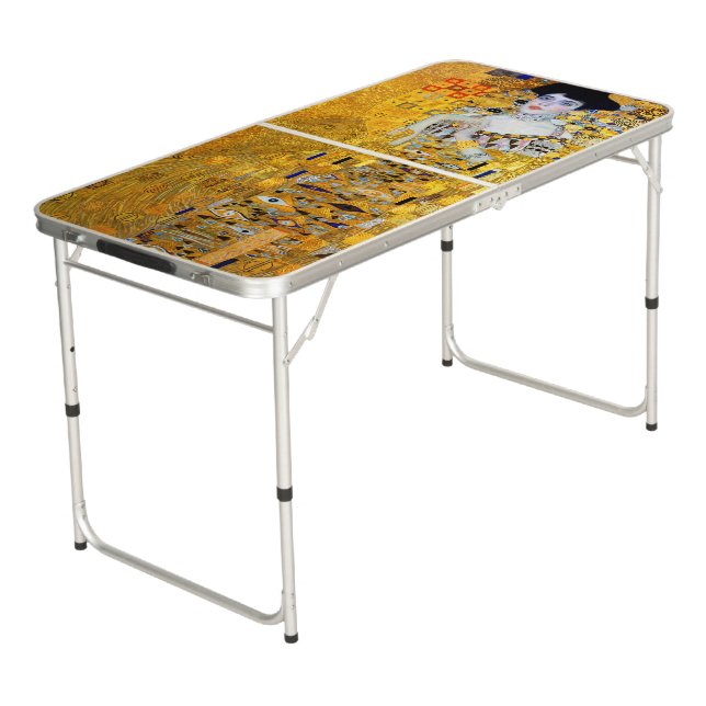 The Lady in Gold, Gustav Klimt Beer Pong Table (Angled)
