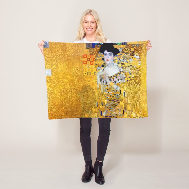 The Lady in Gold, Gustav Klimt Fleece Blanket (In Situ)