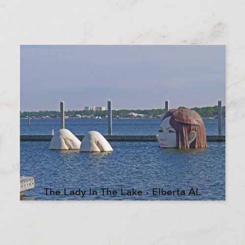The Lady In The Lake _ Elberta AL Postcard