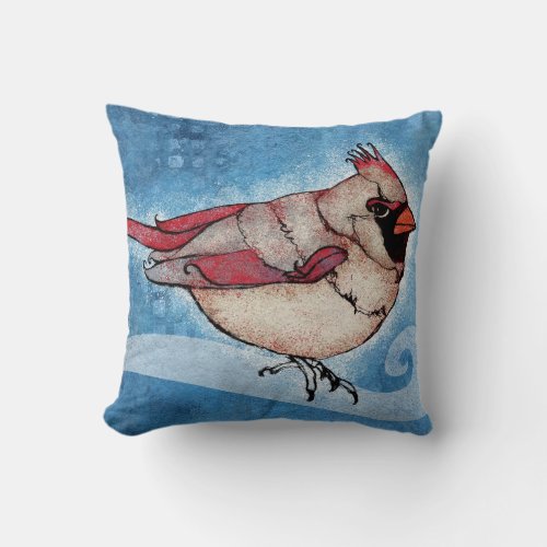 The Lady Is A Cardinal Throw Pillow