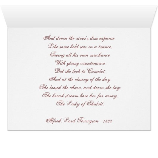 "The Lady of Shalott" by John W. Waterhouse (Inside Horizontal (Bottom))