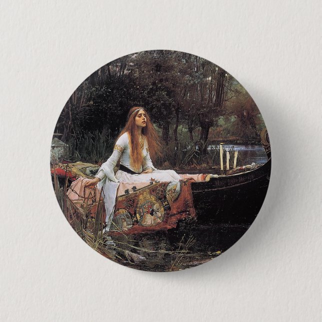 The Lady of Shalott by John W. Waterhouse Pinback Button (Front)