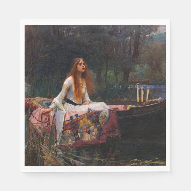 The Lady of Shalott by John William Waterhouse Napkins (Front)