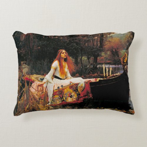 The Lady of Shalott c 1888 by John Waterhouse Accent Pillow