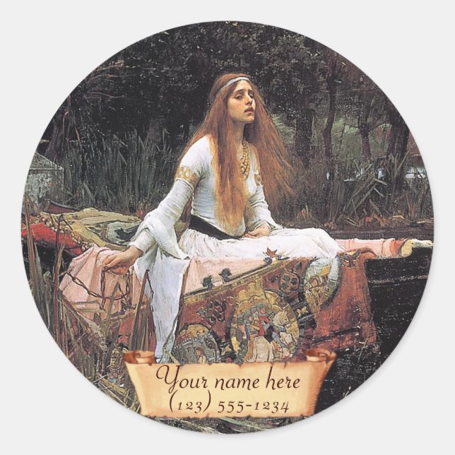 "The Lady of Shalott" Pre-Raphaelite Bookplate (Front)