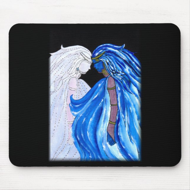 The Lady of the Blue Flame Mouse Pad (Front)