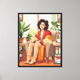 The Lady on the Chair Calm and Poised Canvas Print