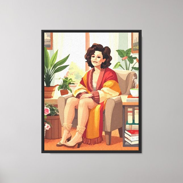The Lady on the Chair Calm and Poised Canvas Print (Front)