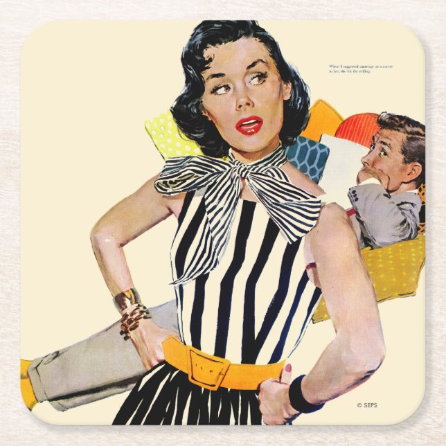 The Lady Was Insulted 2 Square Paper Coaster (Front)