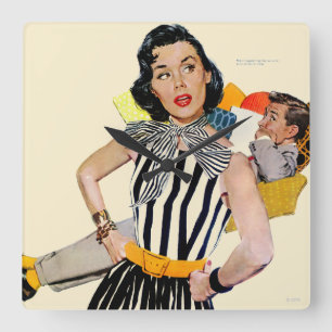The Lady Was Insulted 2 Square Wall Clock