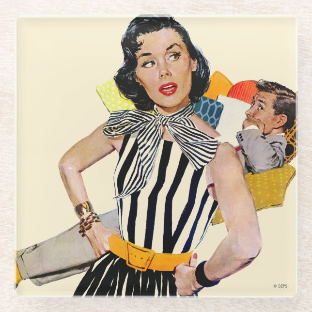 The Lady Was Insulted Glass Coaster (Front)