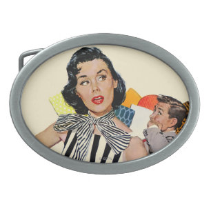 The Lady Was Insulted Oval Belt Buckle