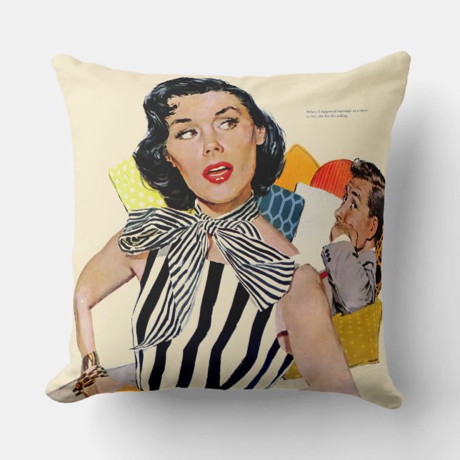 The Lady Was Insulted Throw Pillow (Front)