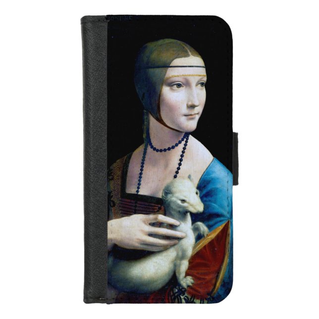 The Lady with an Ermine, Leonardo da Vinci iPhone Wallet Case (Front)