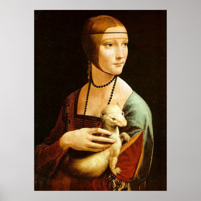 The Lady with an Ermine, Leonardo Da Vinci Poster (Front)
