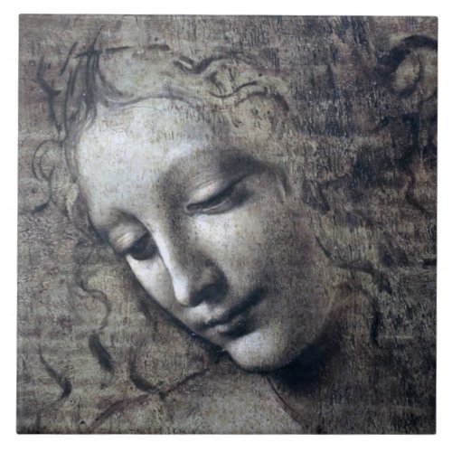 The Lady with Dishevelled Hair Leonardo da Vinci Ceramic Tile