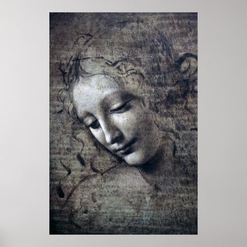 The Lady with Dishevelled Hair Leonardo da Vinci Poster
