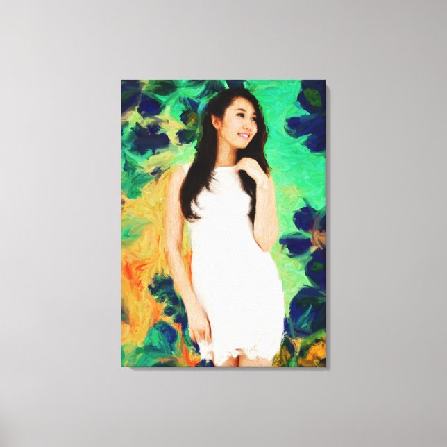 The Lady with Spring Flowers Canvas Print (Front)