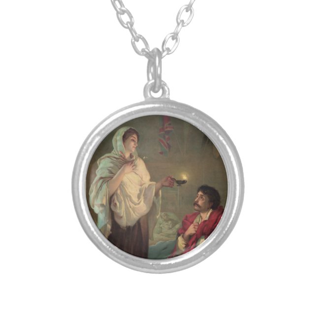 The Lady with the Lamp (Florence Nightingale) Silver Plated Necklace (Front)