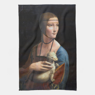 The lady with the weasel by Leonardo da Vinci rena Towel