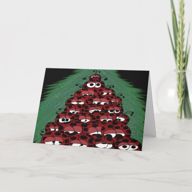 The Ladybug Holiday Fest Illustration Card (Front)