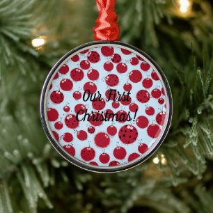 The Ladybug Shindig Metal Ornament