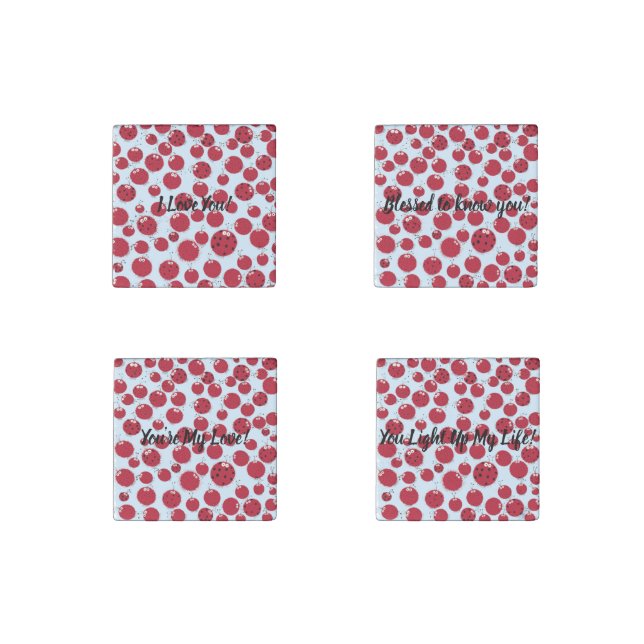 The Ladybug Shindig Stone Magnet (Front)