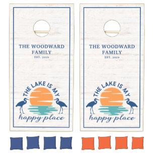 The Lake Is My Happy Place Cornhole Set
