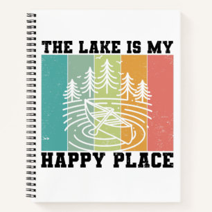 The lake is my Happy Place Distressed Vintage Lake Notebook
