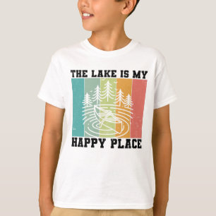 The lake is my Happy Place Distressed Vintage Lake T-Shirt