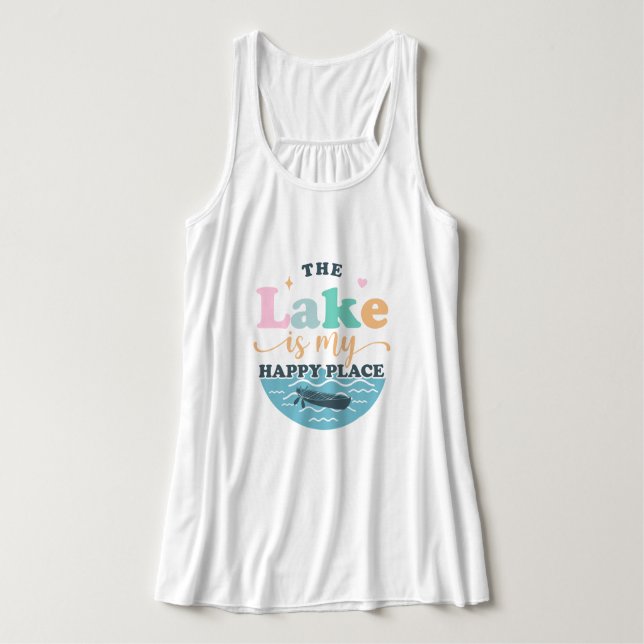 The Lake is my Happy Place Tank Top (Design Front)