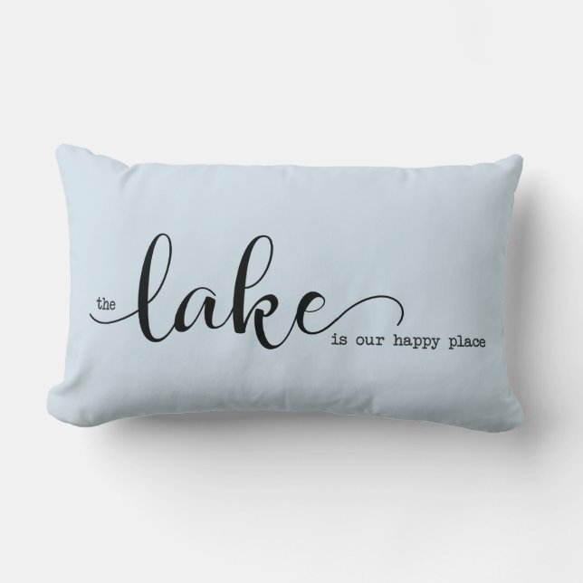 The lake is our happy place lumbar pillow (Front)
