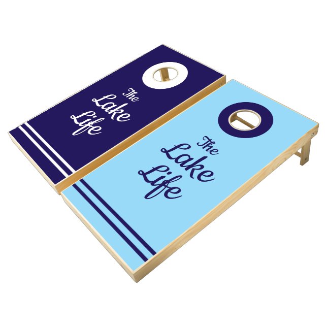 The Lake Life Cornhole Set (Angled)