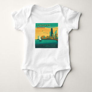 The Lakefront Chicago, Illinois Baby Bodysuit