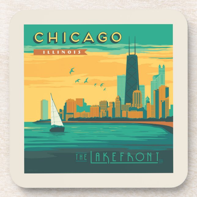 The Lakefront | Chicago, Illinois Beverage Coaster (Front)