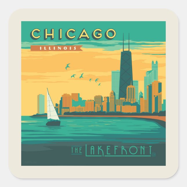 The Lakefront | Chicago, Illinois Square Sticker (Front)
