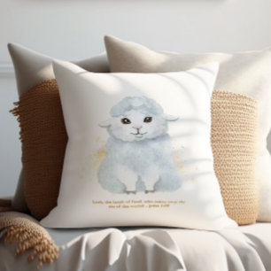 The Lamb Of God Illustration Baby Kids' Nursery Throw Pillow