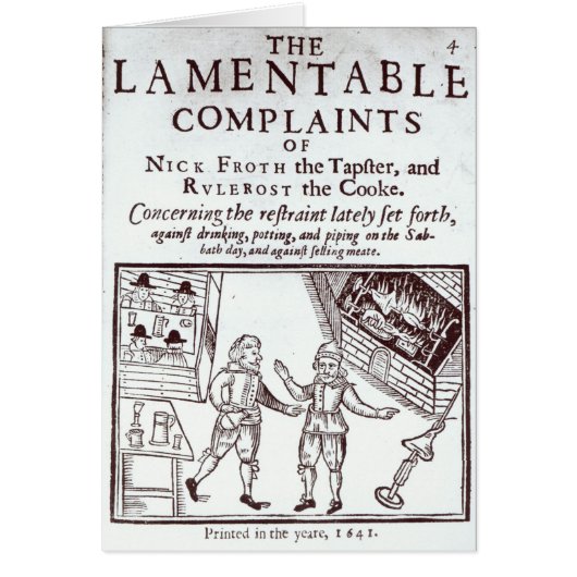 The Lamentable Complaints Cards (Front)