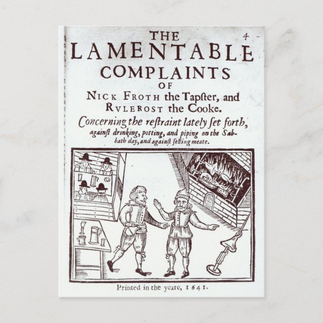 The Lamentable Complaints Postcard (Front)