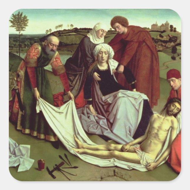 The Lamentation over the Dead Christ Square Sticker (Front)