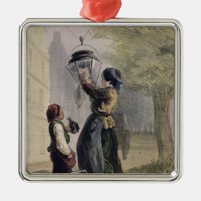 The Lamplighter, from 'Les Femmes de Paris' Metal Ornament (Front)