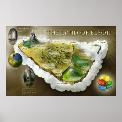 The Land of Elyon  Map Poster