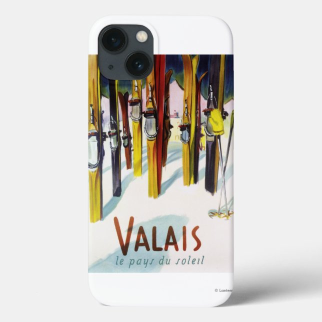 The Land of Sunshine - Skis Standing in Snow Case-Mate iPhone Case (Back)