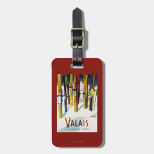 The Land of Sunshine - Skis Standing in Snow Luggage Tag