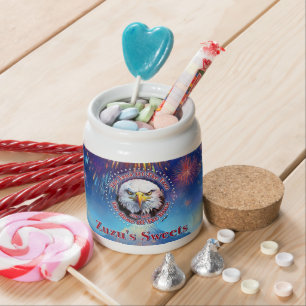 The Land Of The Free Home Brown Eagle Fireworks M Candy Jar