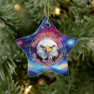 The Land Of The Free Home Brown Eagle Fireworks M Ceramic Ornament