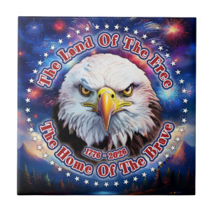 The Land Of The Free Home Brown Eagle Fireworks M Ceramic Tile